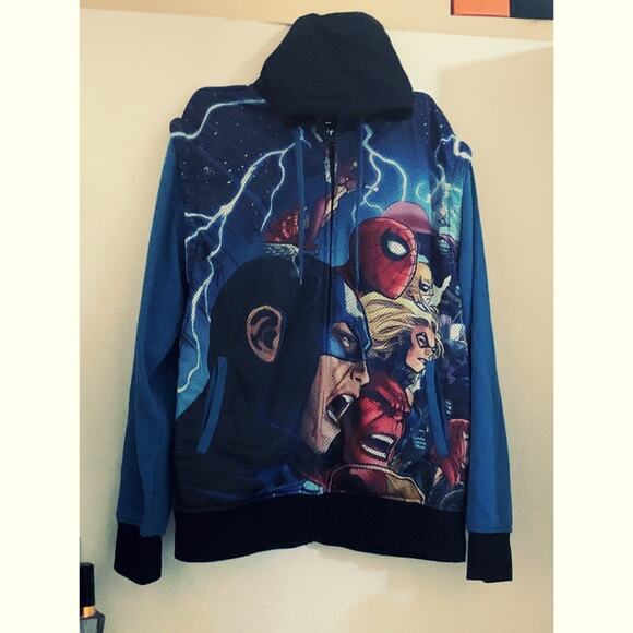 MARVEL ****JUST REDUCED****MARVEL Spider-Man Capt. America Hoody & VEST SMALL - Picture 3 of 8